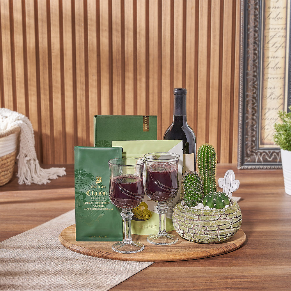 Housewarming Wine and Treats – how the gift is presented