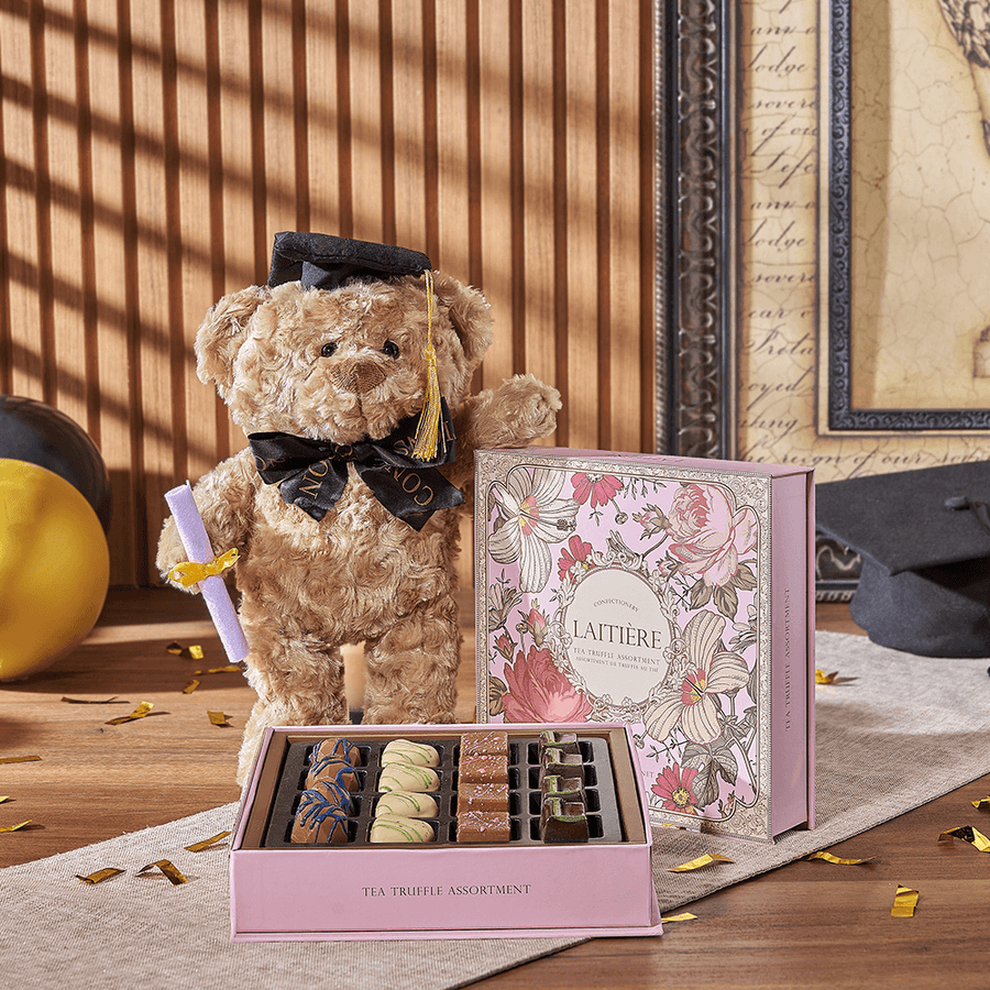 Indulgent Graduation Gift Set, graduation gift, graduation, chocolate gift, chocolate, plush gift, plush, Los Angeles delivery