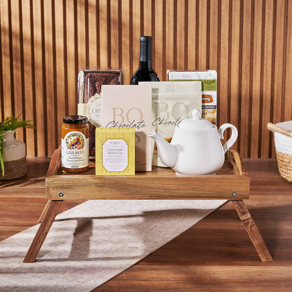Afternoon Tea & Wine Tray Wine gift baskets Los Angeles delivery