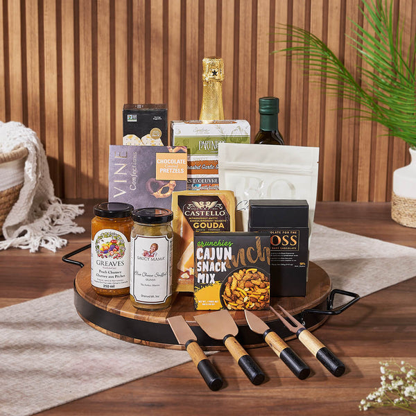 Champagne & Cheese Platter Gift Set Champagne gift baskets Los