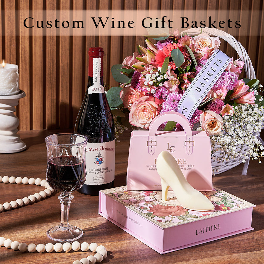 Custom Wine Gift Baskets - ensure that you give a gift that's as unique as they are, every time. Los Angeles Delivery