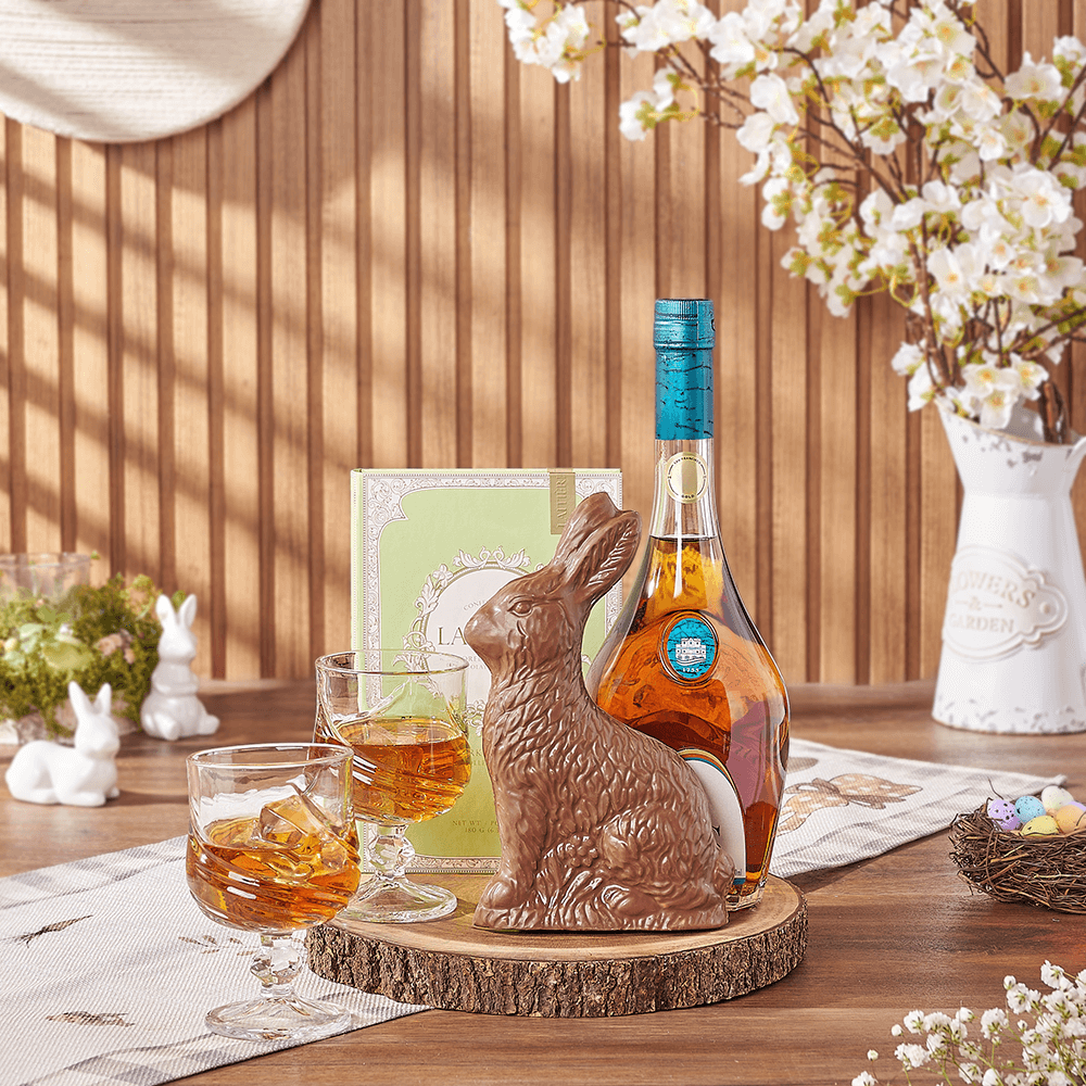 Whiskey Liquor Easter Basket – how the gift is presented