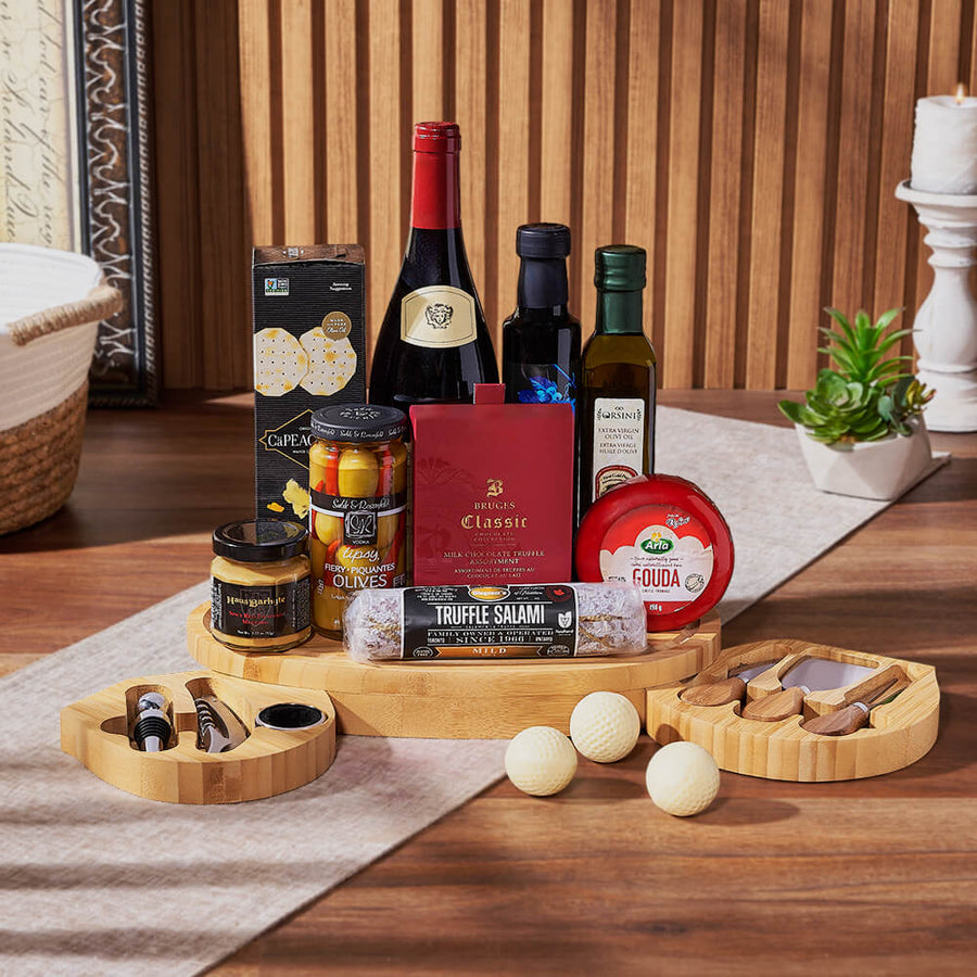 Golf Lover Snack Board, golf gift, golf, wine gift, wine, charcuterie gift, charcuterie, cheese gift, cheese, Los Angeles delivery