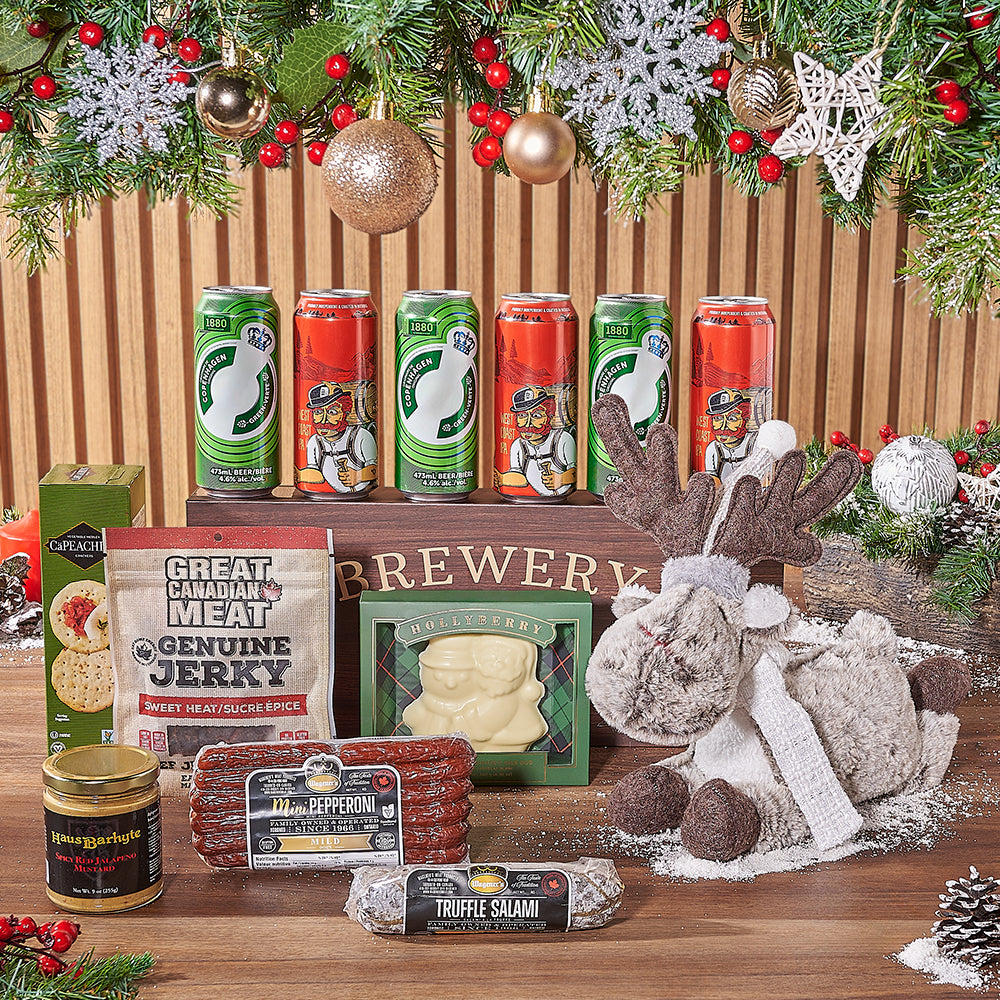 Christmas Craft Beer and Salami Set – how the gift is presented