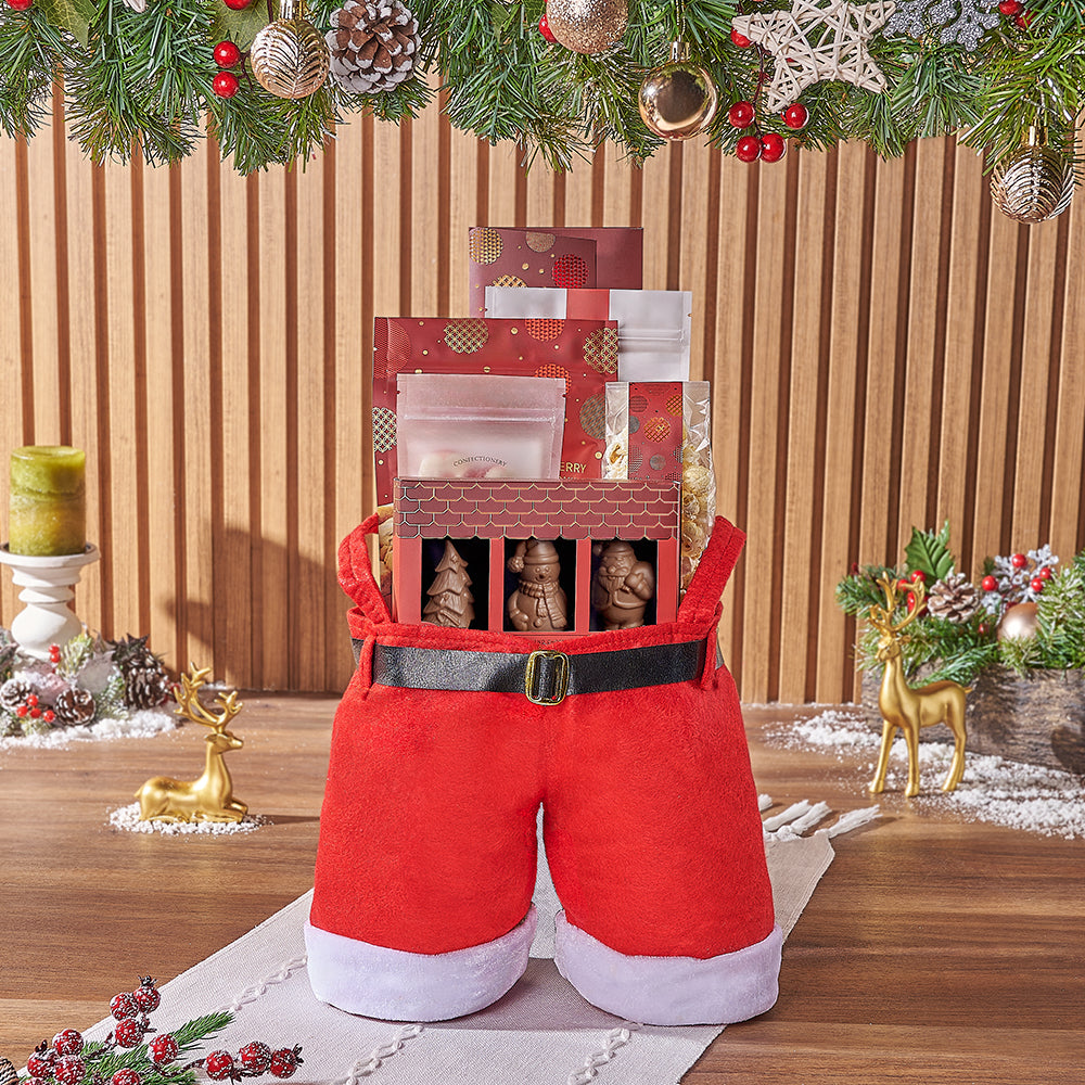 Holiday Chocolate Santa Pants Gift – how the gift is presented