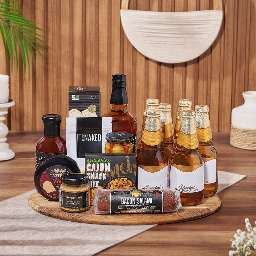 Knob Hill Beer & Spirits Gift Basket, liquor gift, liquor, beer gift, beer, charcuterie gift, charcuterie, Los Angeles delivery