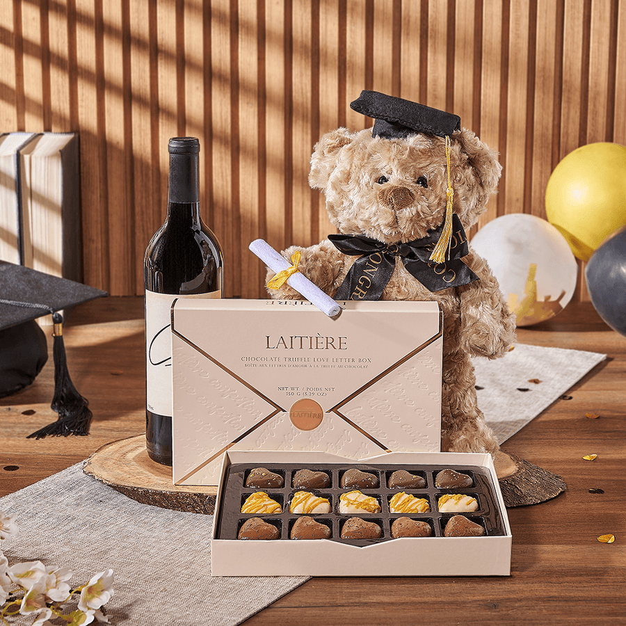 Love Letter to Graduation Gift, graduation gift, graduation, wine gift, wine, chocolate gift, chocolate, Los Angeles delivery