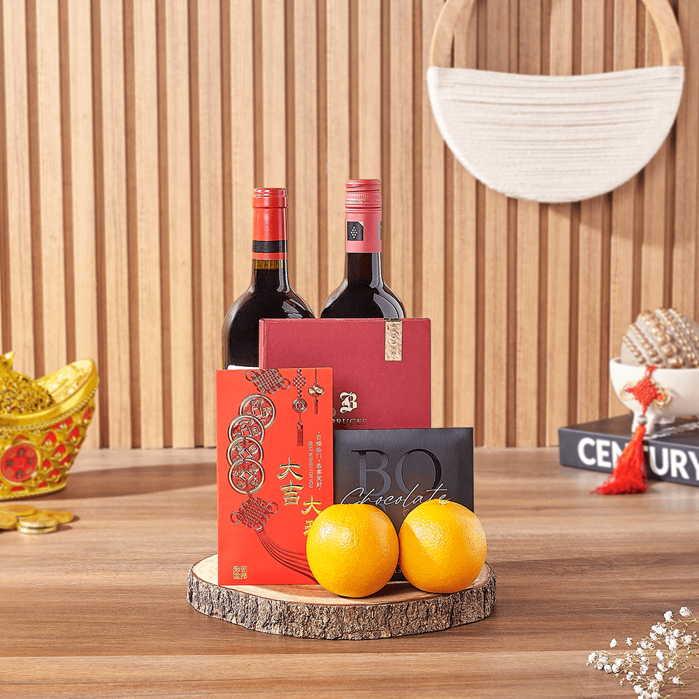 Lunar New Year Wine and Oranges – how the gift is presented