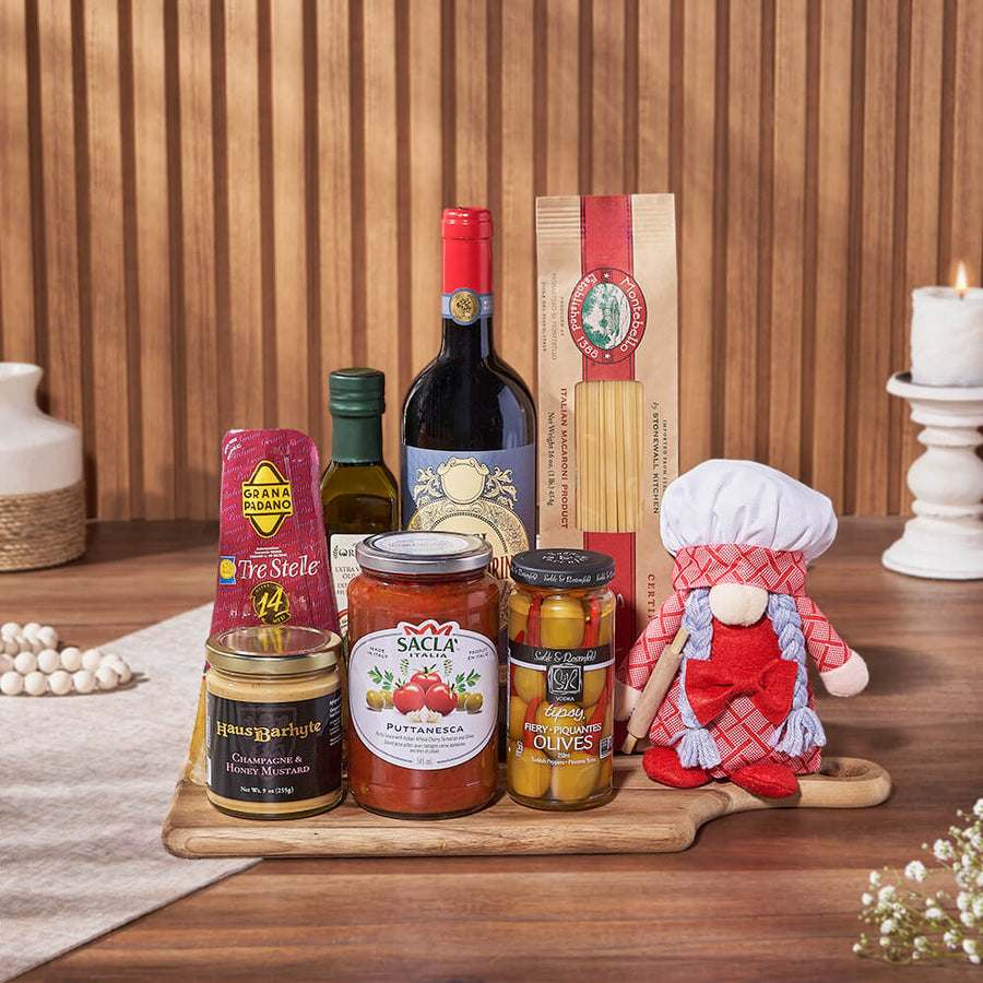 Pasta Chef & Wine Gift Set, wine gift, wine, pasta gift, pasta, gourmet gift, gourmet, Los Angeles delivery