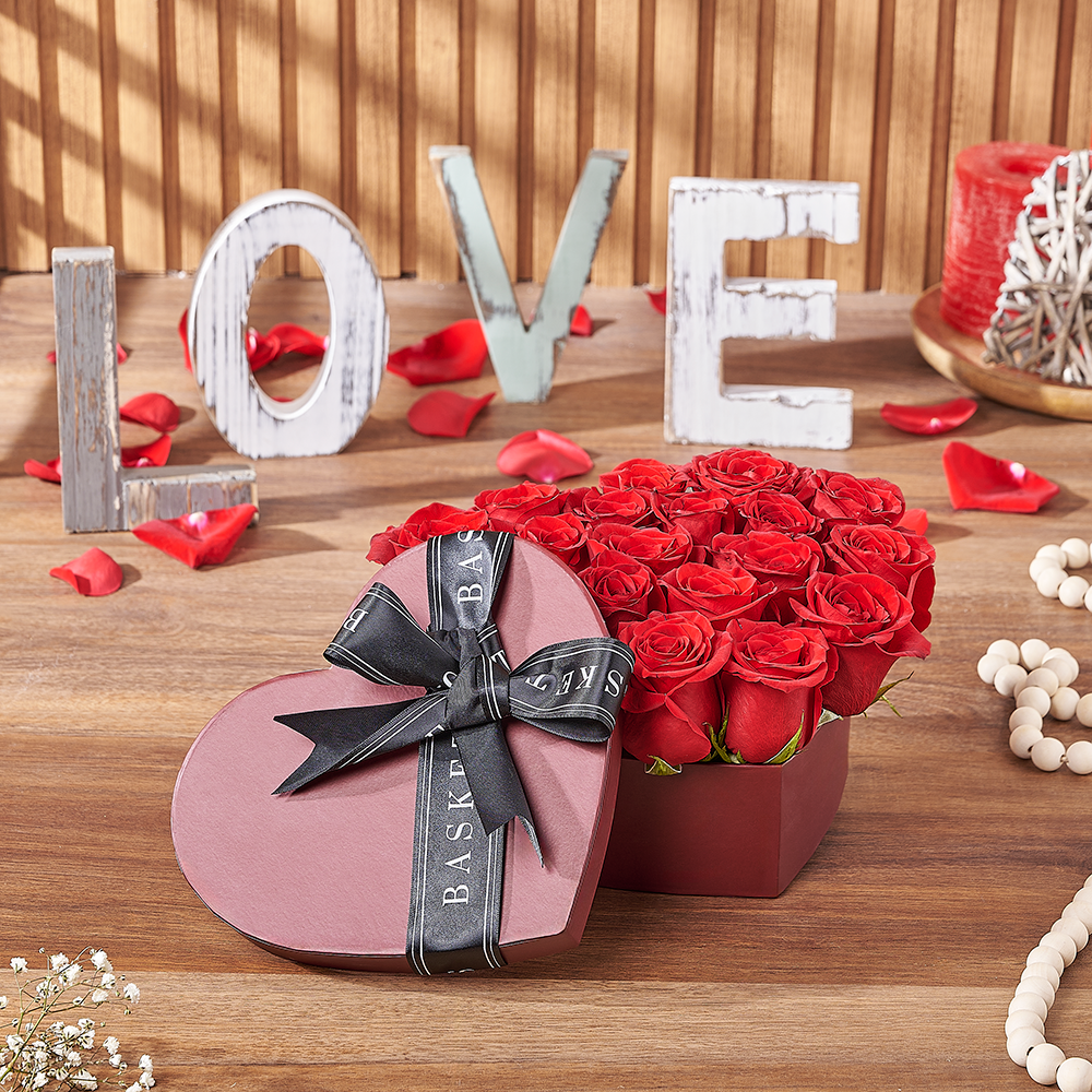 Valentine's Day Gourmet Heart-Shaped Hat Box Gift – how the gift is presented