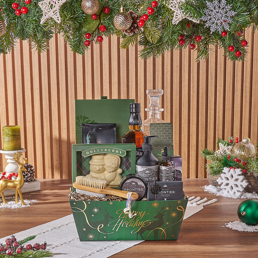 Spirits & Spa Holiday Gift Set, liquor gift, liquor, spa gift, spa, chocolate gift, chocolate, Christmas gift, Christmas, Los Angeles delivery