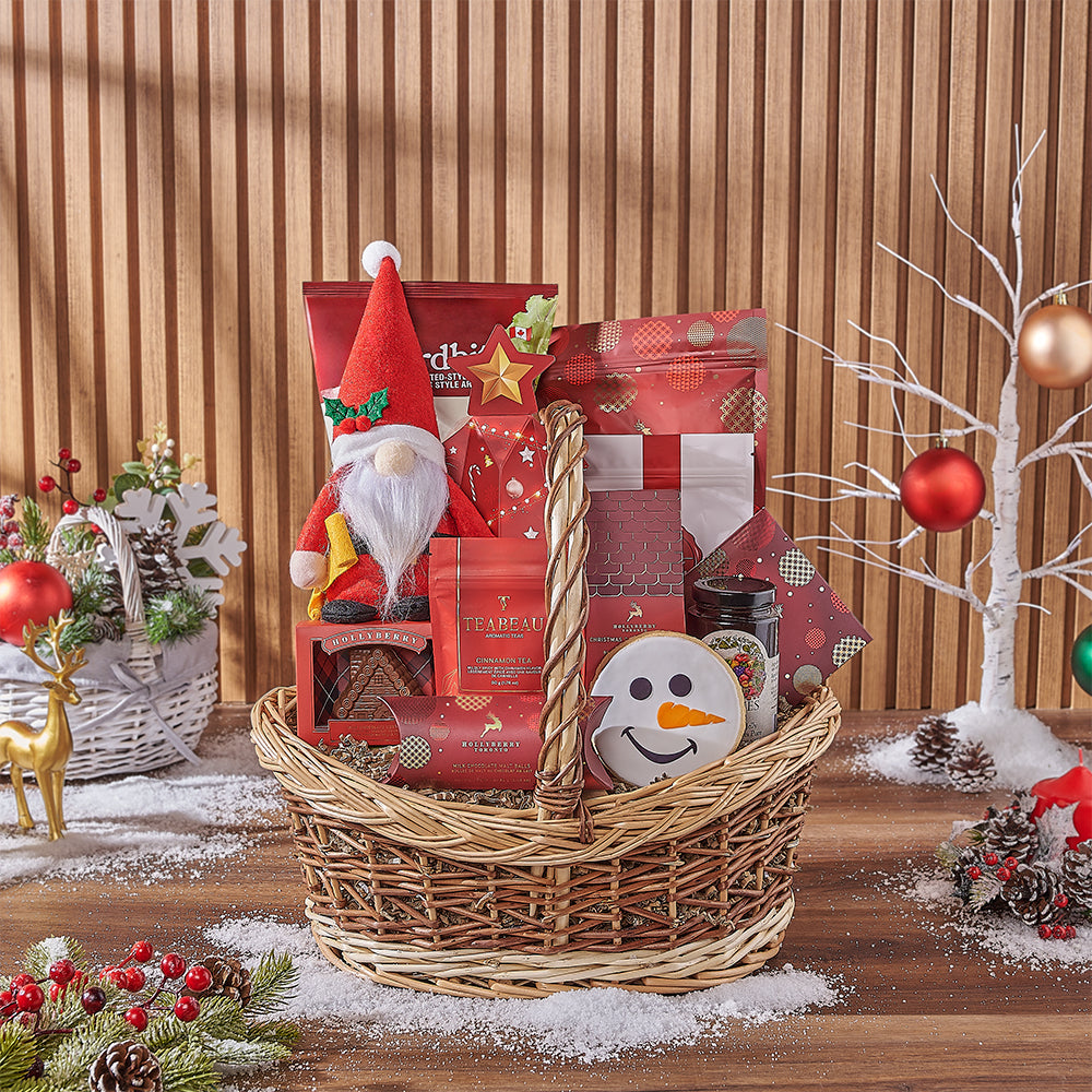 Holiday Assorted Chocolate Snack Basket – how the gift is presented