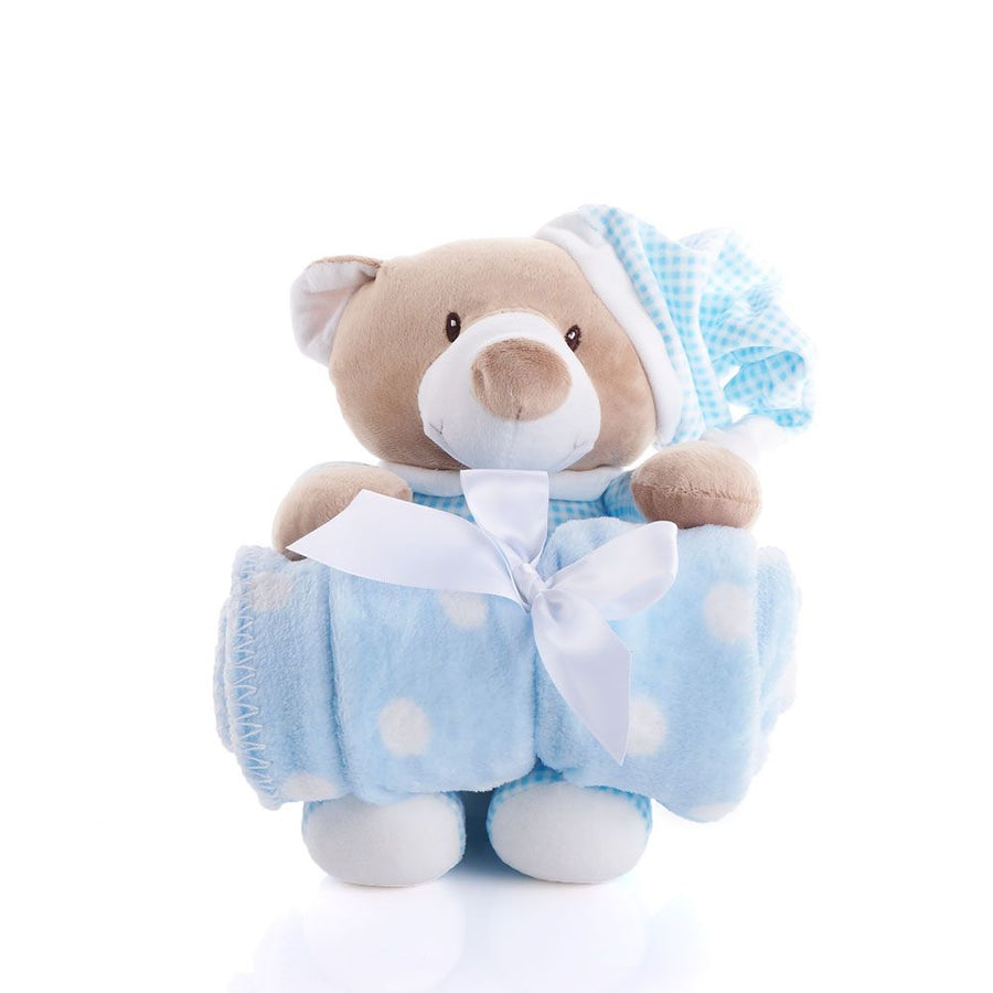 Blue Hugging Blanket Bear from Los Angeles Baskets - Los Angeles Delivery