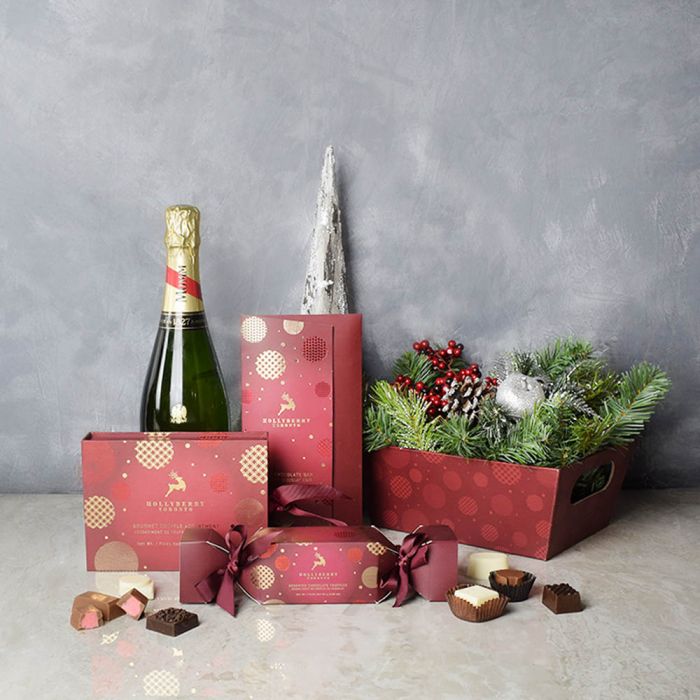 Christmas Joy Champagne Set from Los Angeles Baskets - Los Angeles Delivery