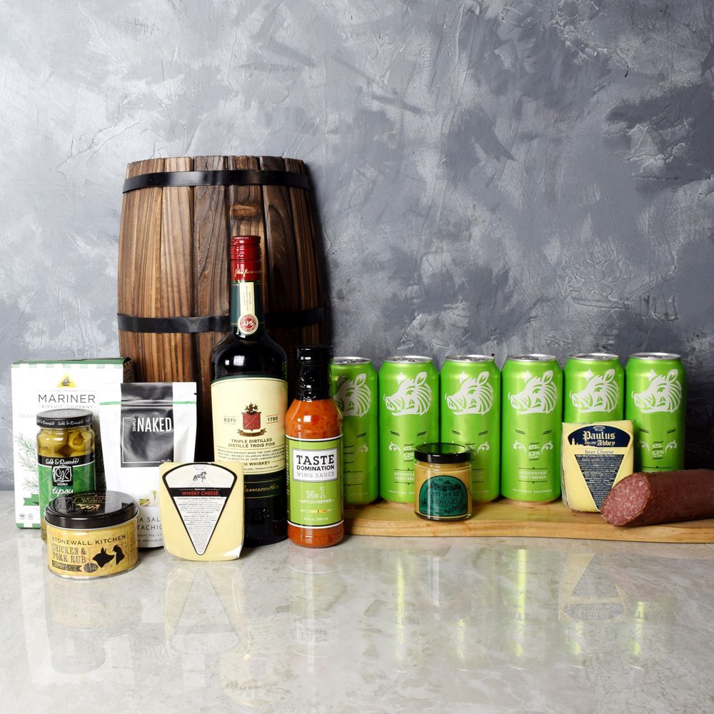 Beer and Chips Snack Basket – how the gift is presented