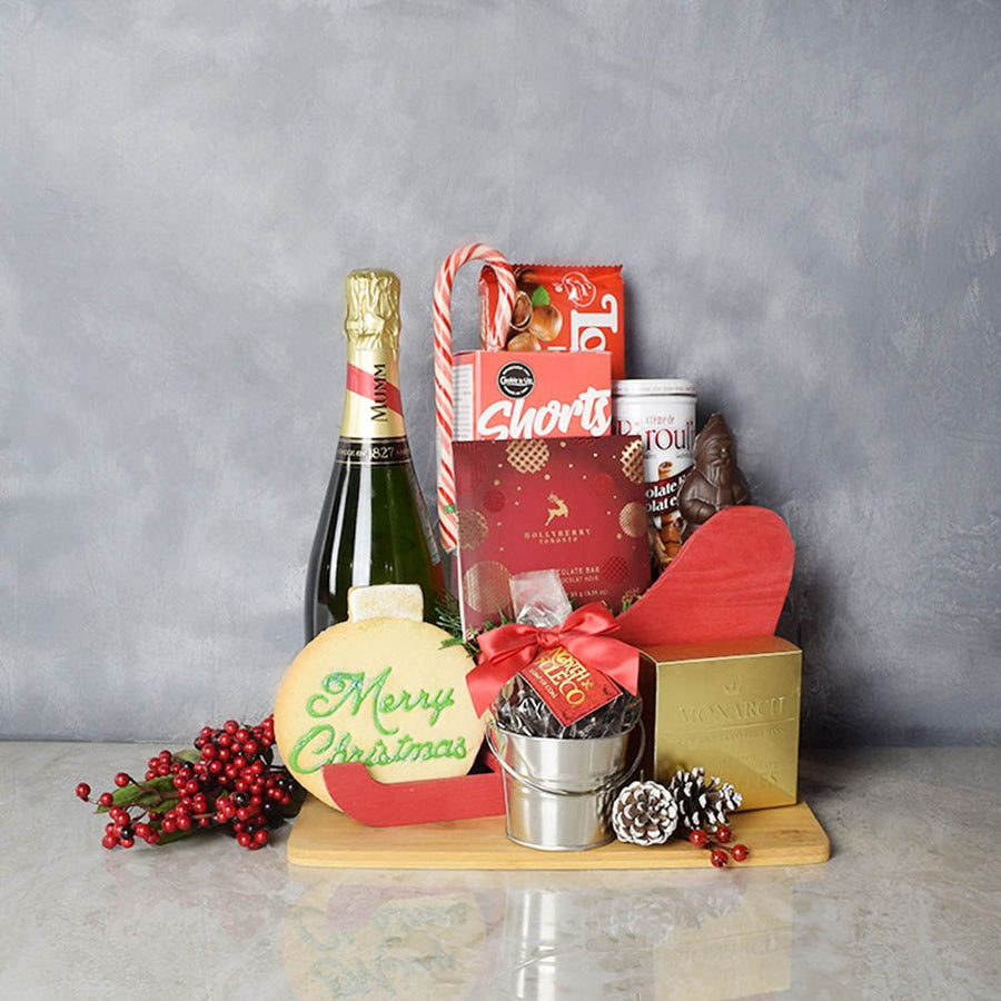 York Festive Champagne Set from Los Angeles Baskets - Holiday Gift Basket - Los Angeles Delivery