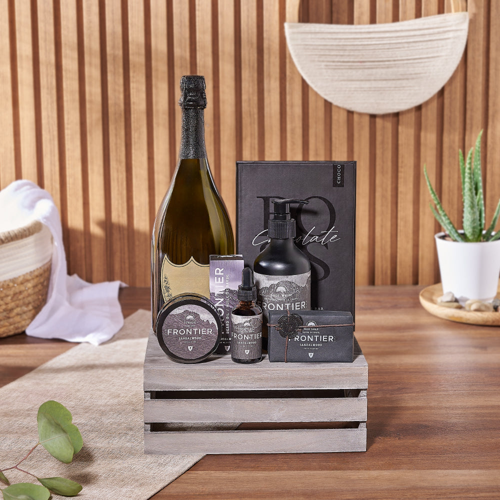 The Sandalwood &amp; Champagne Spa Gift Crate from Los Angeles Basket to Los Angeles delivery