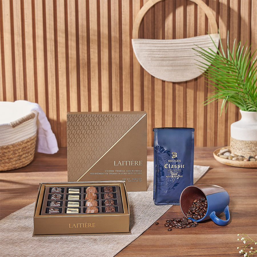 The Rich Coffee & Truffle Gift Set, enjoy a delightful coffee break in style from Los Angeles Baskets to Los Angeles delivery