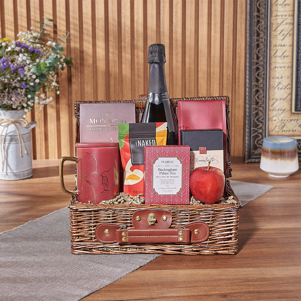 Kosher Champagne &amp; Treats Basket from Los Angeles Baskets - Champagne Gift Set - Los Angeles Delivery