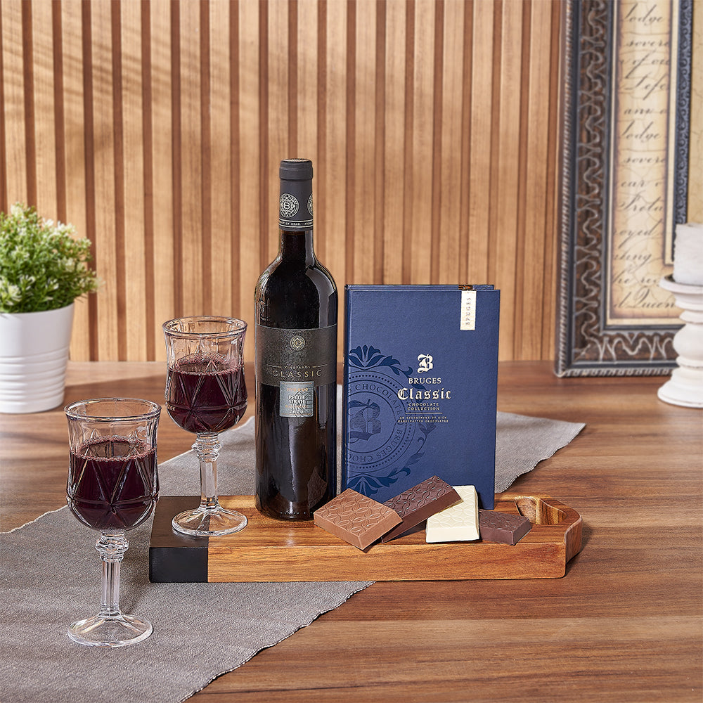 Experience luxury with the Kosher Wine &amp; Chocolate for Two gift set - Los Angeles Delivery