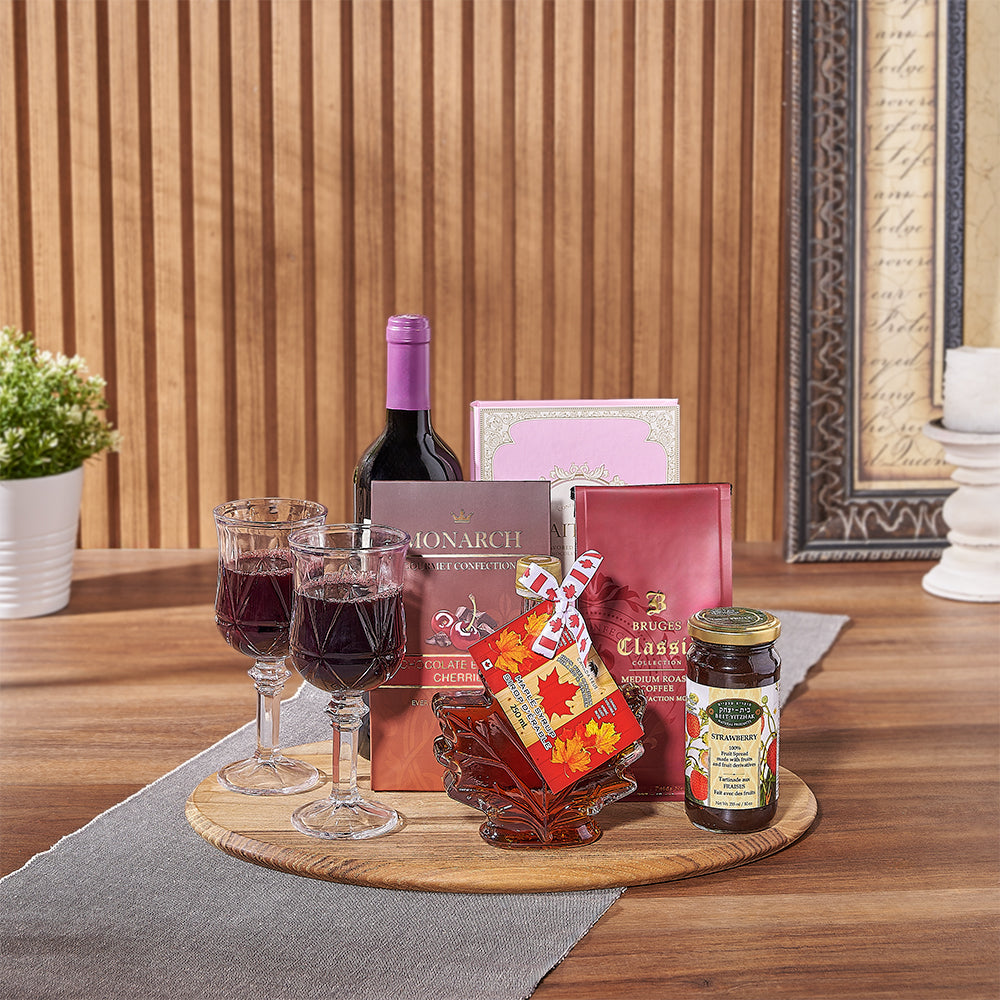 Kosher Chocolate and Wine Gift Box – how the gift is presented