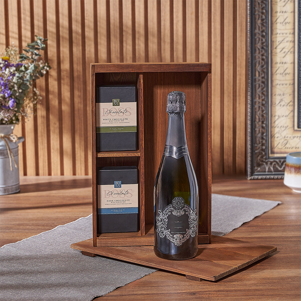 Sparkling Wine Kosher Pairing Box – how the gift is presented