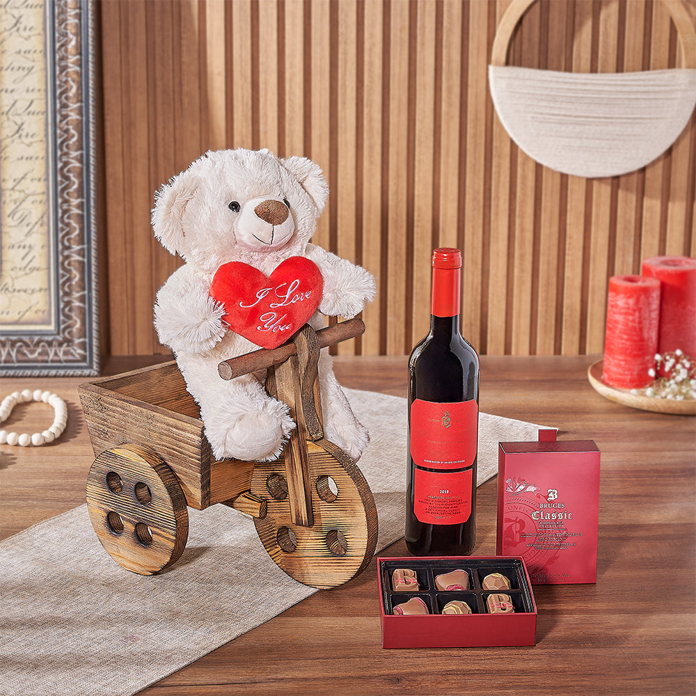 Wine Gift Basket for Valentine's Day – how the gift is presented