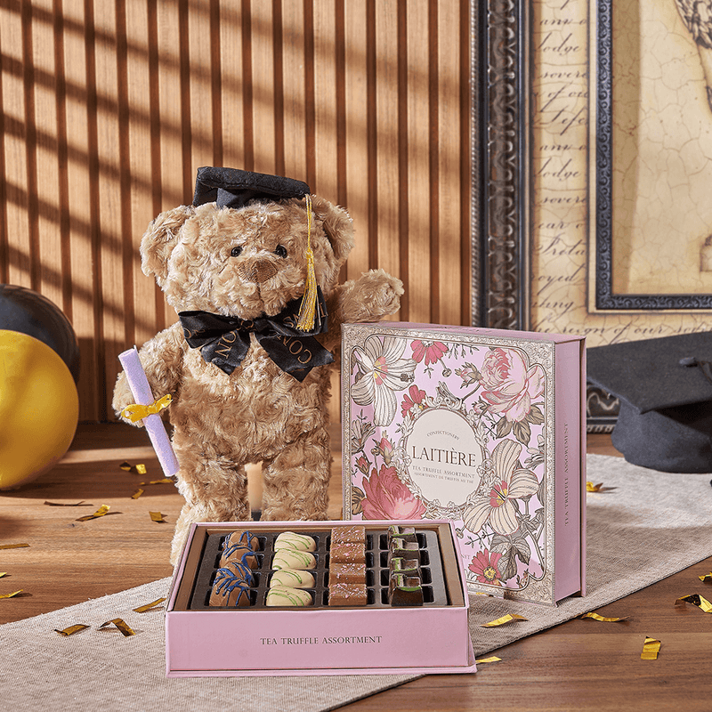 Indulgent Graduation Gift Set, graduation gift, graduation, chocolate gift, chocolate, plush gift, plush, Los Angeles delivery
