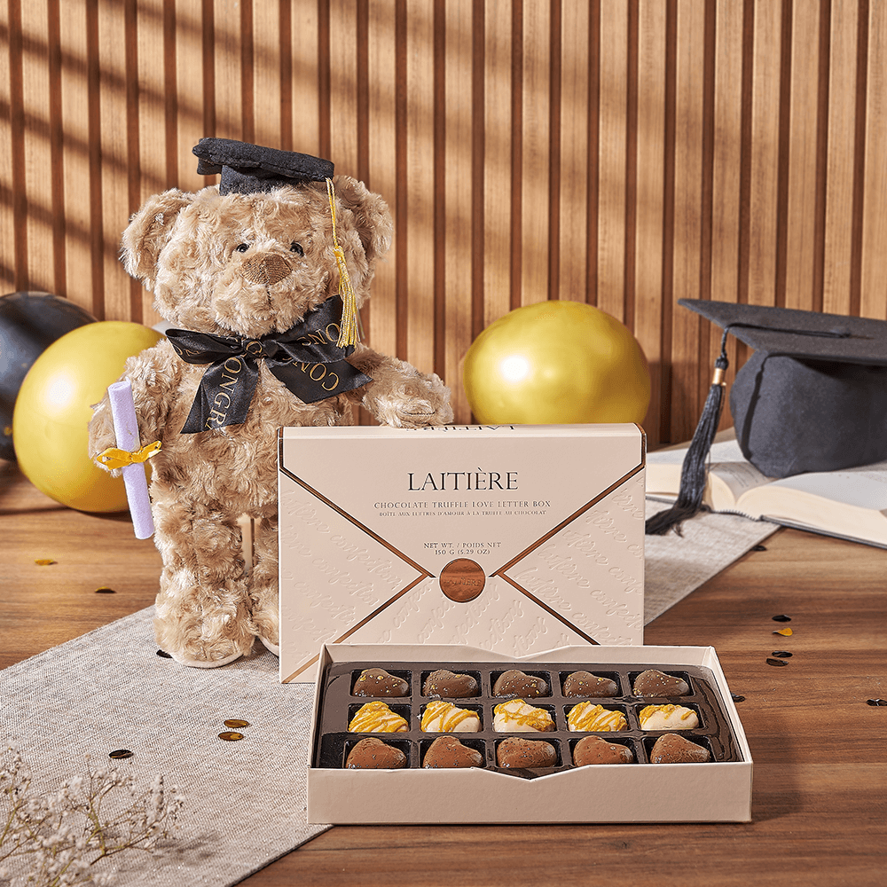 Graduation Chocolate &amp; Teddy Gift, chocolate gift, chocolate, bear gift, bear, Los Angeles delivery
