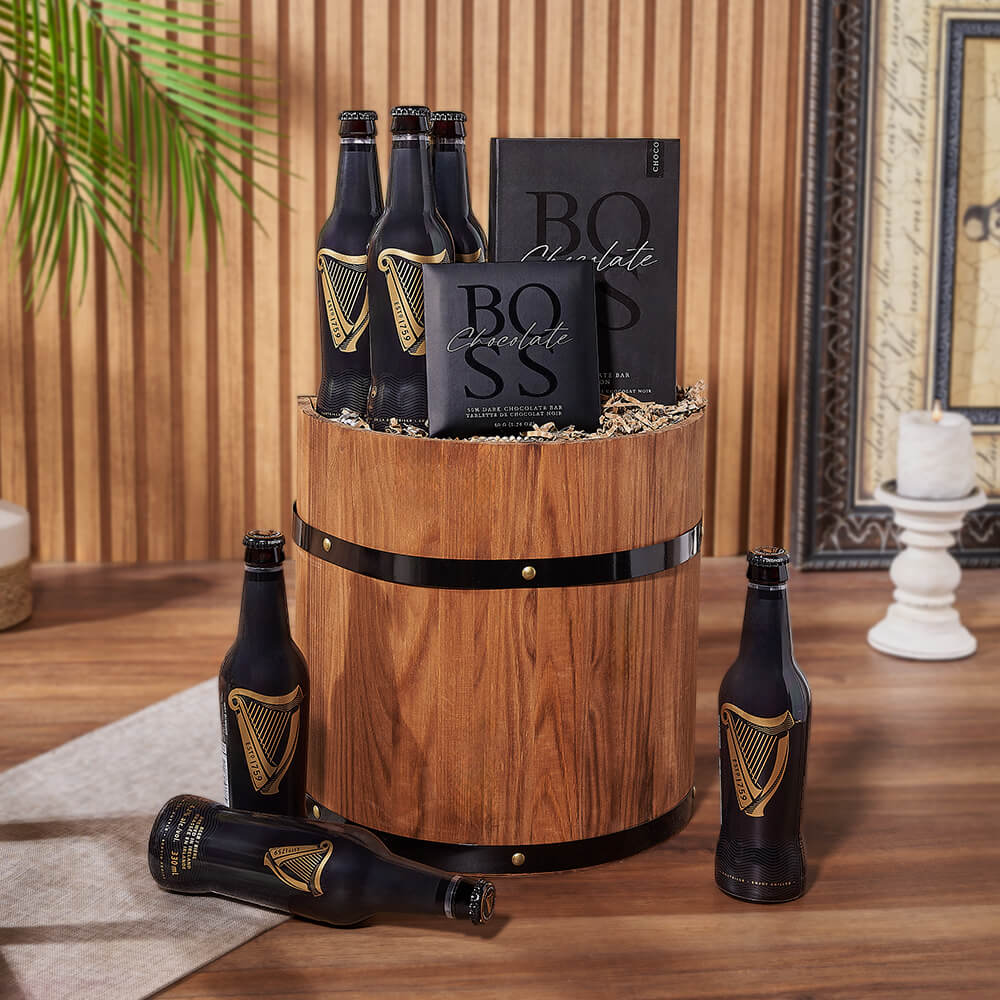 Barrel &amp; Beers Gift Set, beer gift, beer, chocolate gift, chocolate, Los Angeles delivery