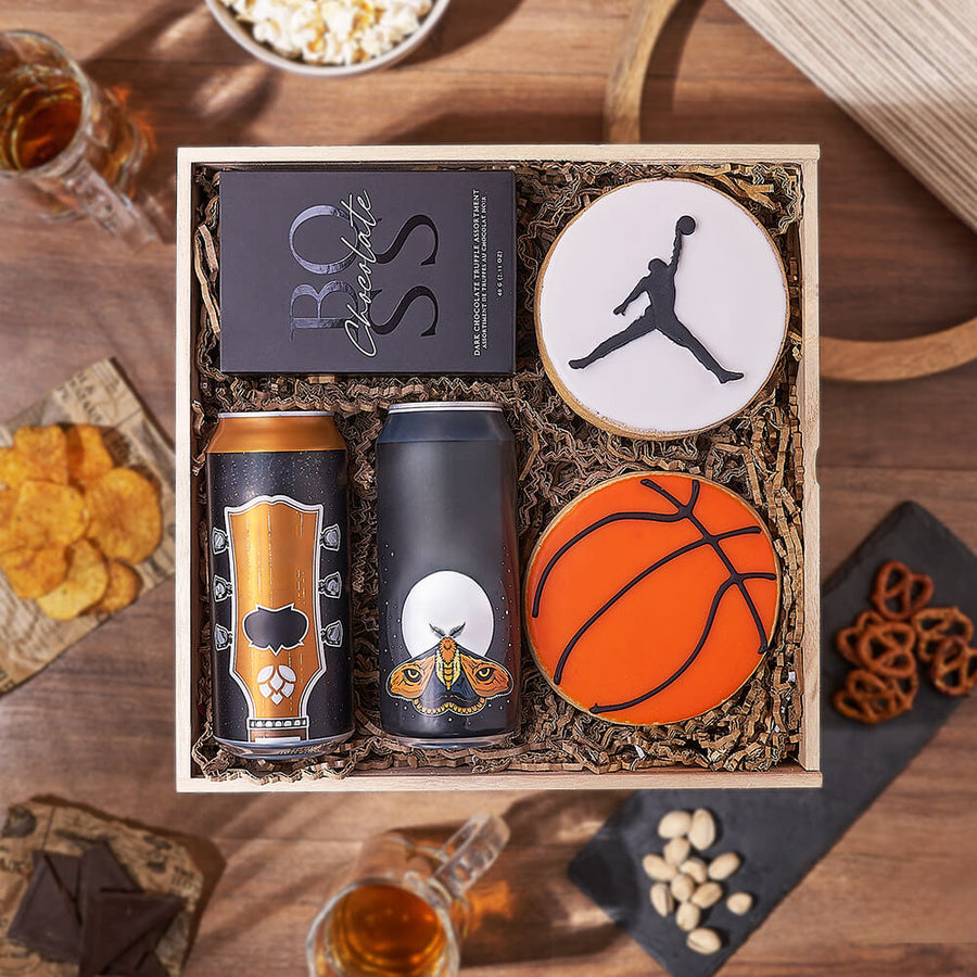 Basketball & Craft Beer Box, beer gift, beer, sports gift, sports, cookie gift, cookie, Los Angeles delivery