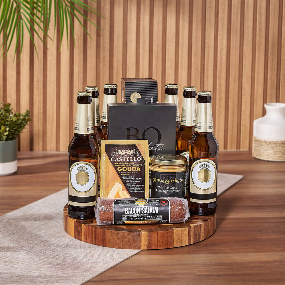 Brockton Beer &amp; Snacks Basket, beer gift, beer, charcuterie gift, charcuterie, Los Angeles delivery