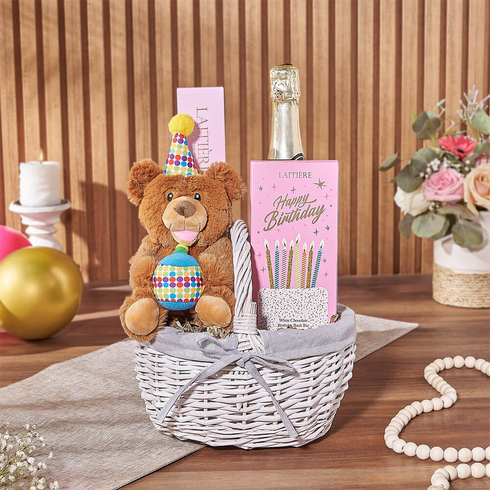 Bubbly Birthday Gift Basket, champagne gift, champagne, sparkling wine gift, sparkling wine, birthday gift, birthday, Los Angeles delivery