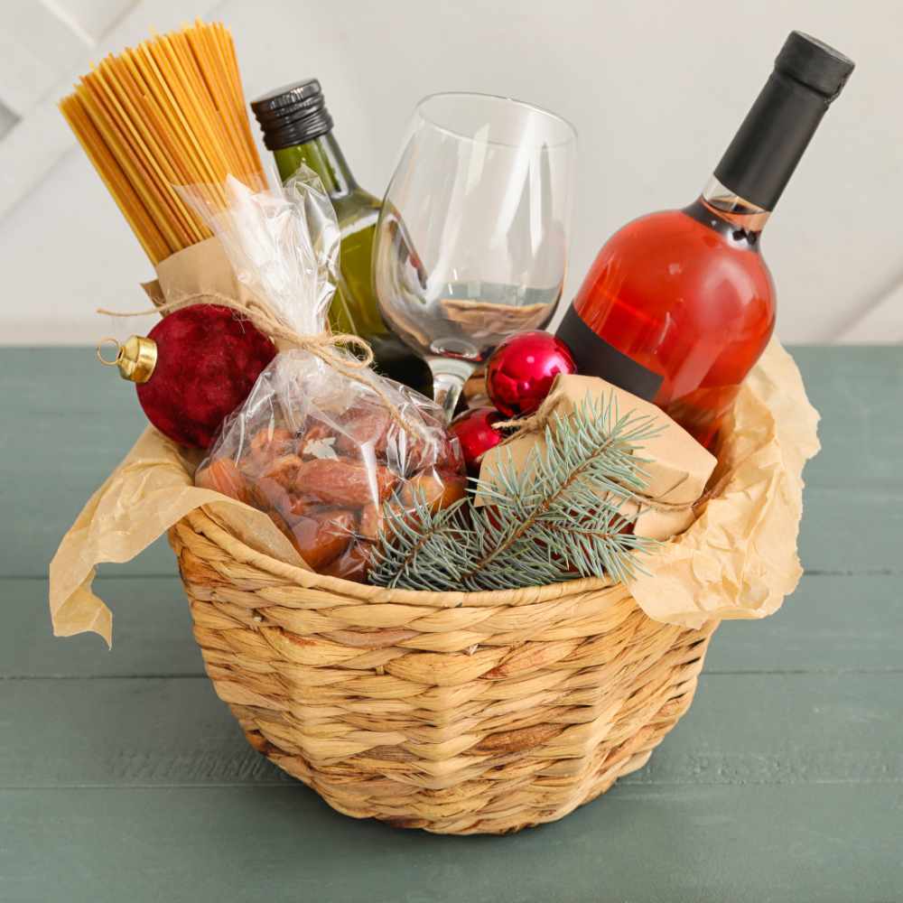 Gift Basket With Love - Gourmet gift, wine gift, wine, gourmet, nuts, pasta, decanter, crate, Burbank Gift Baskets Delivery