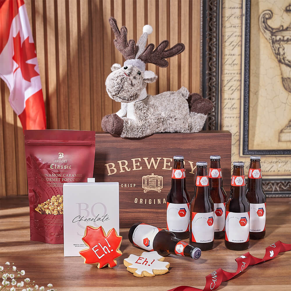 Canada Day Sweet Treat &amp; Beer Gift, beer gift, beer, canada day gift, canada day, cookie gift, cookie, Los Angeles delivery