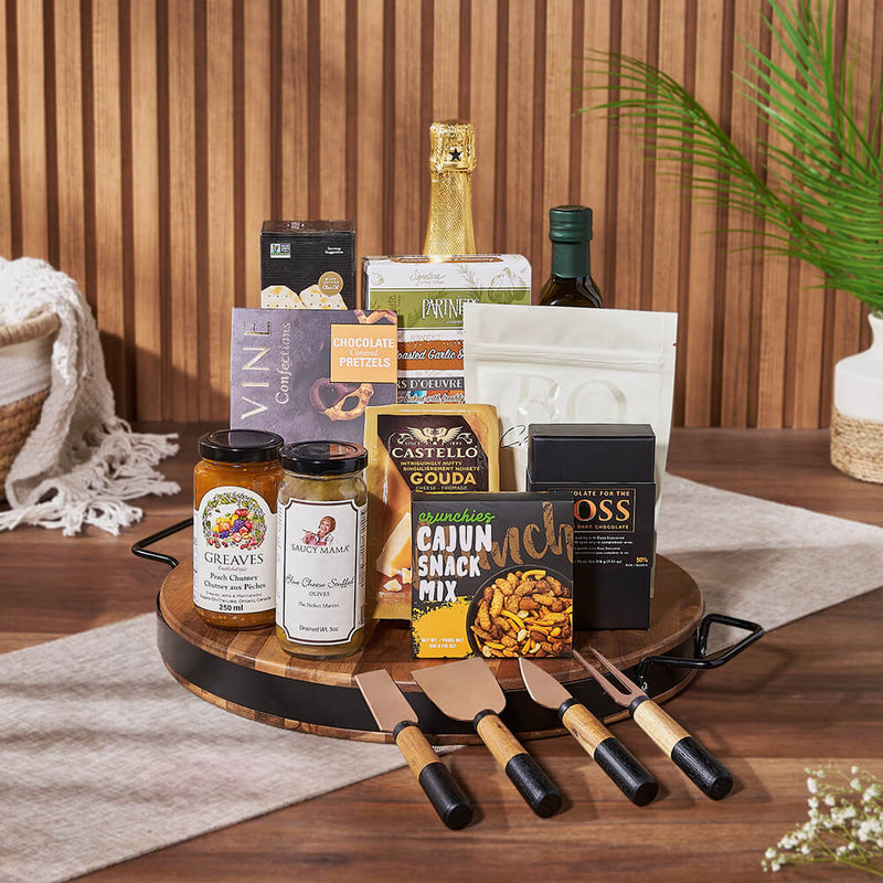 Champagne & Cheese Platter Gift Set, champagne gift, champagne, sparkling wine gift, sparkling wine, cheese board gift, cheese board, Los Angeles delivery