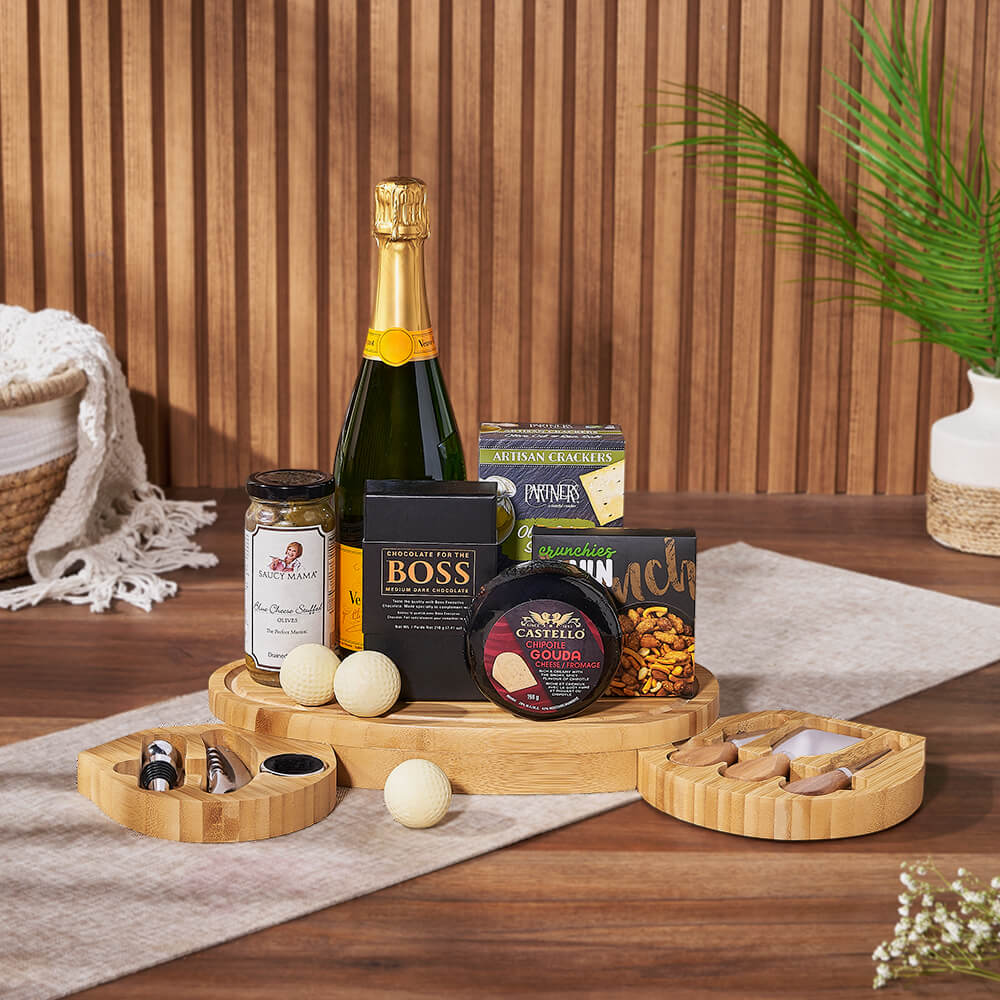 Cheese &amp; Champagne Celebration Gift Set, champagne gift, champagne, sparkling wine gift, sparkling wine, cheese board gift, cheese board, Los Angeles delivery