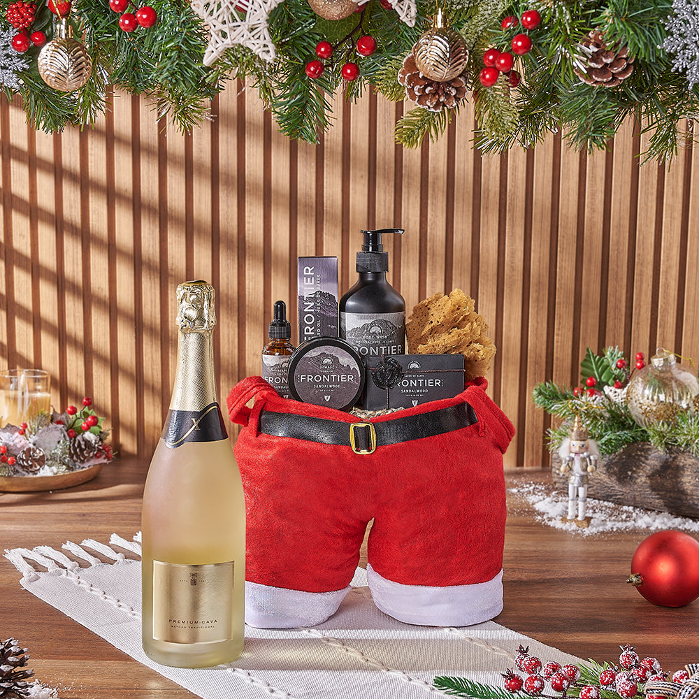 Christmas Champagne &amp; Spa Gift Bag, christmas gift, christmas, champagne gift, champagne, sparkling wine gift, sparkling wine, spa gift, spa, mens spa gift, mens spa, Los Angeles delivery