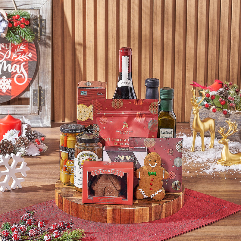 Christmas Chocolate & Wine Gift Board, wine gift, wine, christmas gift, christmas, holiday gift, holiday, Los Angeles delivery