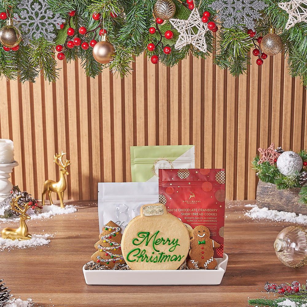 Christmas Decorated Cookie Basket – how the gift is presented