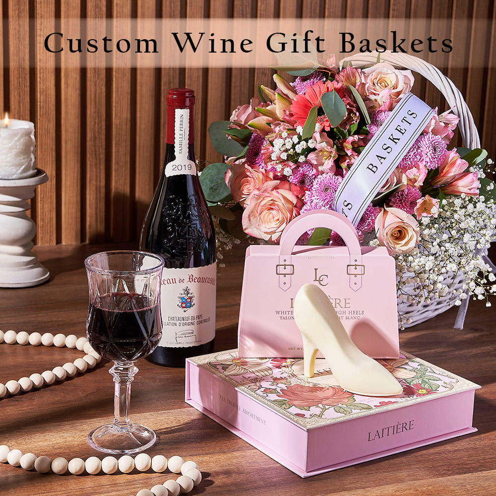 Custom Wine Gift Baskets - ensure that you give a gift that's as unique as they are, every time. Los Angeles Delivery