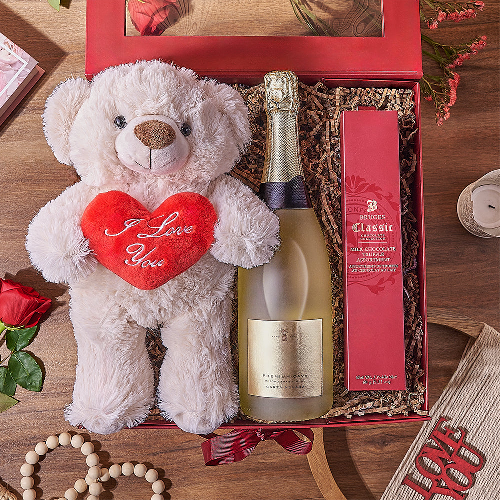 Sparkling Wine Valentine's Day Box – how the gift is presented