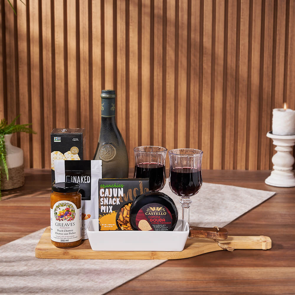 Delightful Wine &amp; Treat Gift Set, wine gift, wine, snack gift, snack, Los Angeles delivery