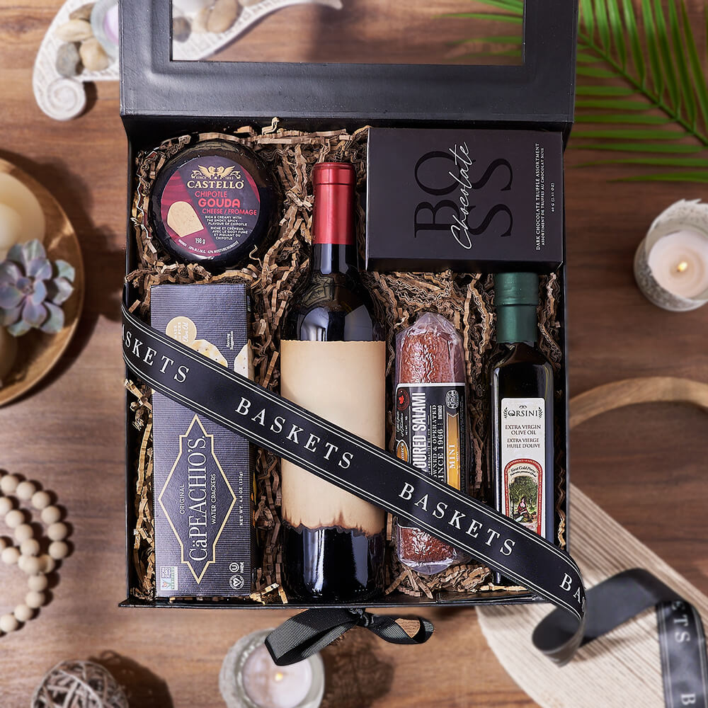 Deluxe Wine &amp; Cheese Crate, wine gift, wine, charcuterie gift, charcuterie, Los Angeles delivery