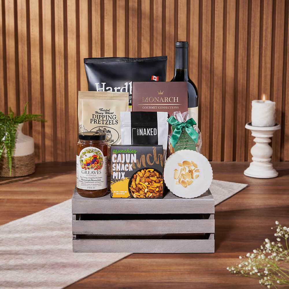 Divine Snack &amp; Wine Gift Set, wine gift, wine, snack gift, snack, Los Angeles delivery
