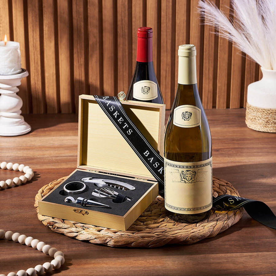 Elegant Wooden Wine Gift Set, wine gift, wine, wine tool gift, wine tool, Los Angeles delivery