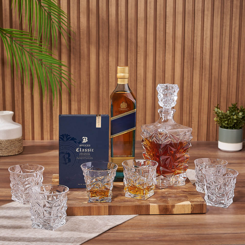 Enduring Decanter &amp; Liquor Gift Set, liquor gift, liquor, decanter gift, decanter, chocolate gift, chocolate, Los Angeles delivery