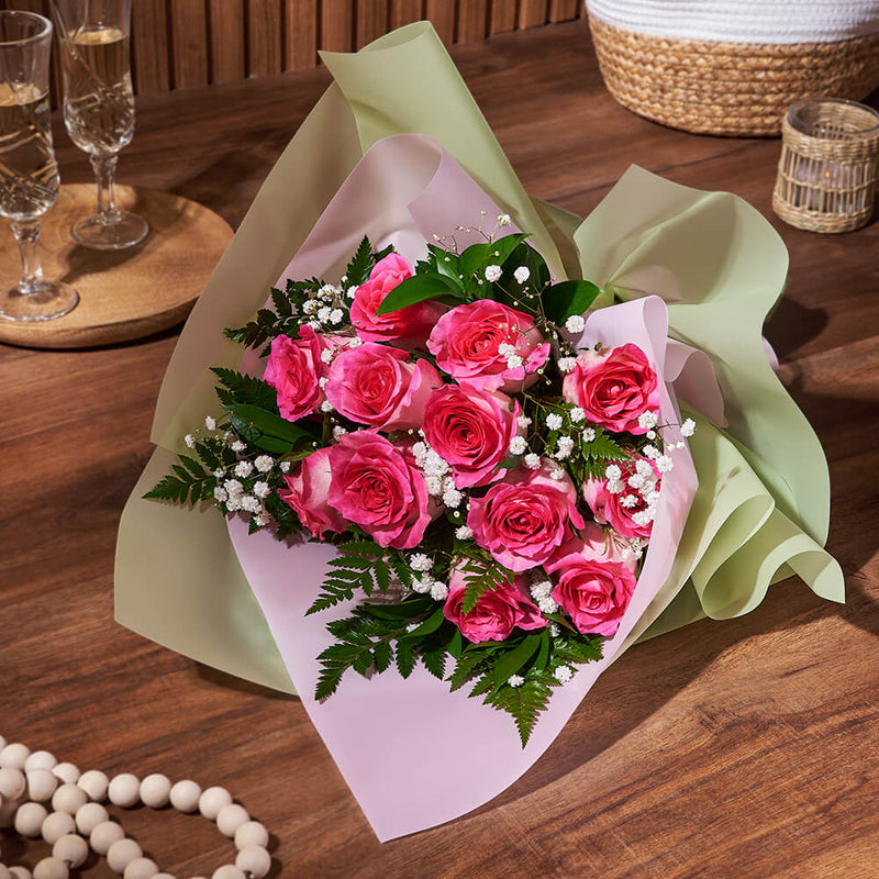Enduring Pink Rose Gift, flower gift basket, flower, bouquet gift, bouquet, rose gift, rose, Los Angeles delivery