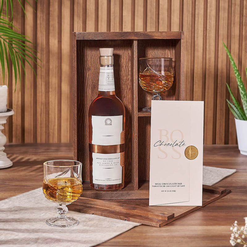 Executive Liquor & Decanter Set, liquor gift, liquor, chocolate gift, chocolate, Los Angeles delivery