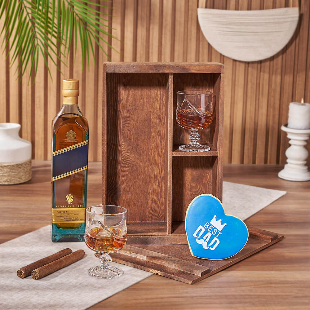 Father’s Day Spirits &amp; Cookie Box, liquor gift, liquor, cookie gift, cookie, cigar gift, cigar, fathers day gift, fathers day, Los Angeles delivery
